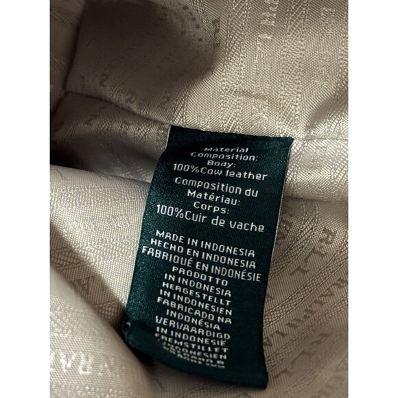 Lauren Ralph Lauren Saffiano Cow Leather Tan Cream Newbury Classic Tote Bag Y2K - Picture 8 of 8